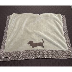 Sadie & Scout Hampton Baby Blanket with Dachshund Crochet Appliqué 40” X 29”